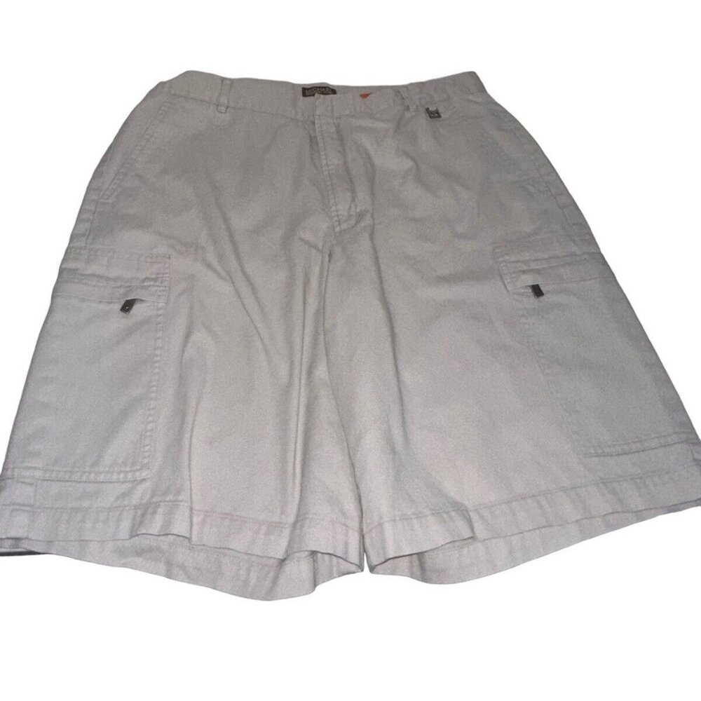 Michael Michael Kors Mens Chino Flat Front Cargo Shorts Sz 40 Actual 38 Beige